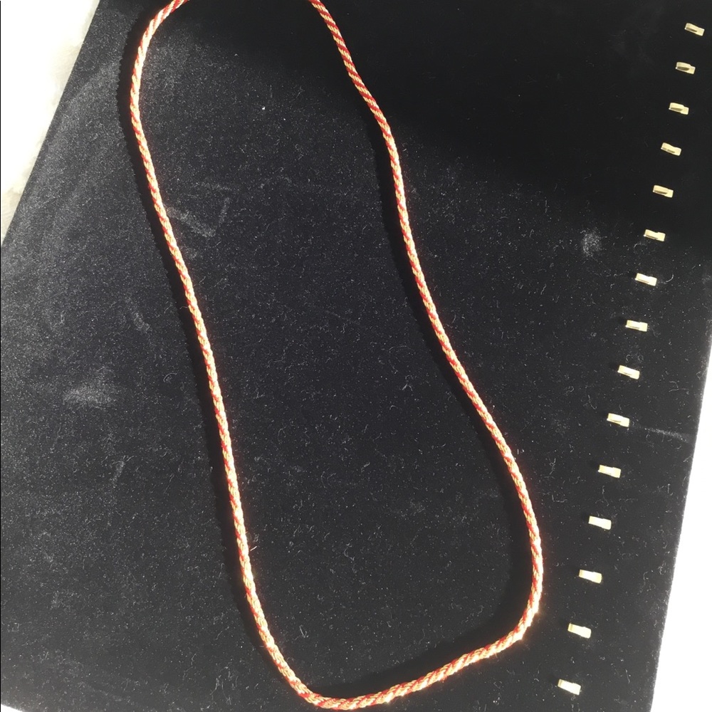 Trafari red and gold rope twisted necklace